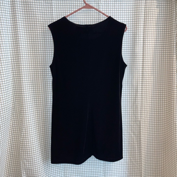 90s Kathie Lee Collection Medium Black Velour Mini Dress - Picture 8 of 8